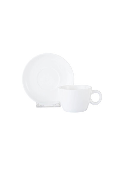 Dania ✨ Plain white porcelain coffee cup set – 12 pieces for 6 people | 125ml capacity ✨