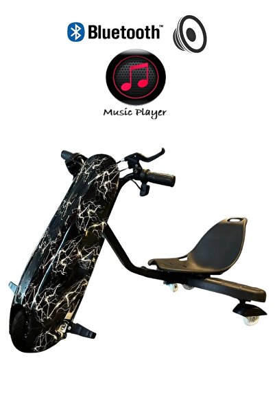 CityMate Drift Car Bluetooth Hoparlörlü Graffiti Desenli Drift Scooter Kask-Dizlik Seti Hediyeli