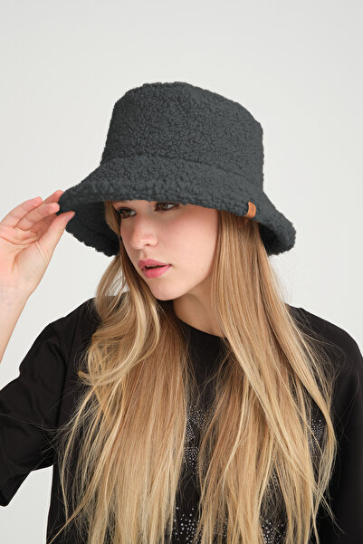 robanu Stylish Lamb Wool Bucket Hat |   Smoked Color Lamb Bucket Hat