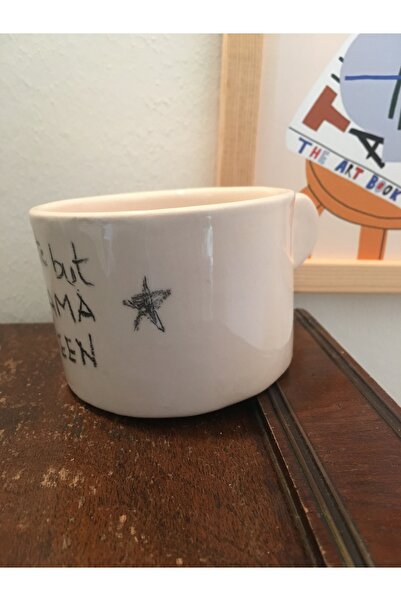 seramikanaz Drama Queen Written Handmade Ceramic Coffee Cup