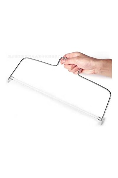 Generic Stainless steel cake cutter with adjustable wire, silver, 330x160x10mm