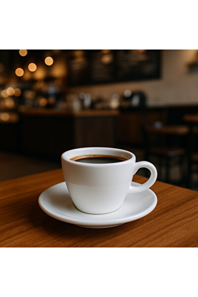 Dania ✨ Plain white porcelain coffee cup set – 12 pieces for 6 people | 125ml capacity ✨