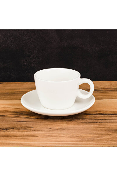 Dania ✨ Plain white porcelain coffee cup set – 12 pieces for 6 people | 125ml capacity ✨