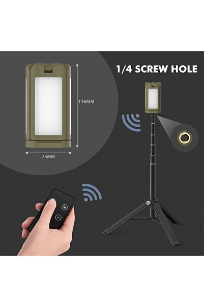 Generic Remote Control Telescopic Tripod LED Work Light Rechargeable Camping Stand Portable Outdoor Lamp