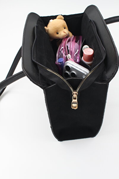 Rosso Collina Suede Shoulder Bag – Zippered, Lined, Stylish Everyday Model + Scarf Gift