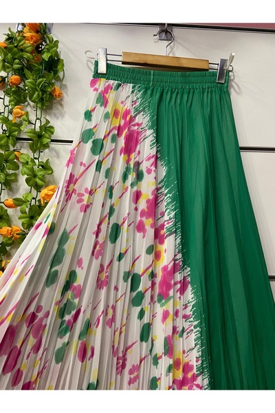 edu collection Symmetrical Patterned Chiffon Lined Skirt