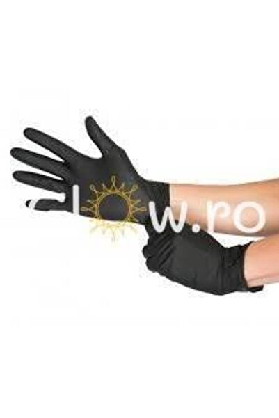 Iglow Mănuși din nitril negru M 100 buc/set