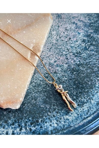 Çağla Accessories Hugging Beloved Model Stainless Steel Necklace
