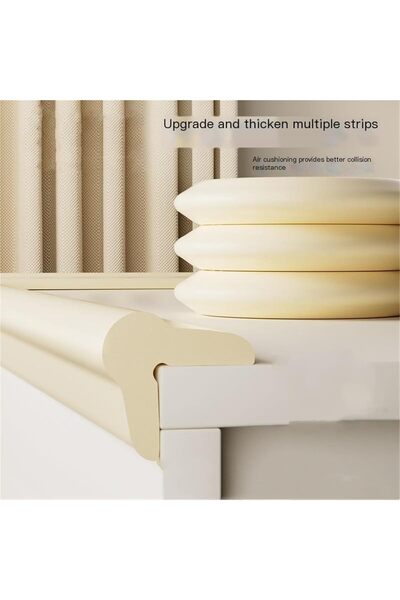 KASTWAVE Kids Corner Protectors – Shock-Absorbing Self-Adhesive PVC Guards for Furniture Edges (Beige)