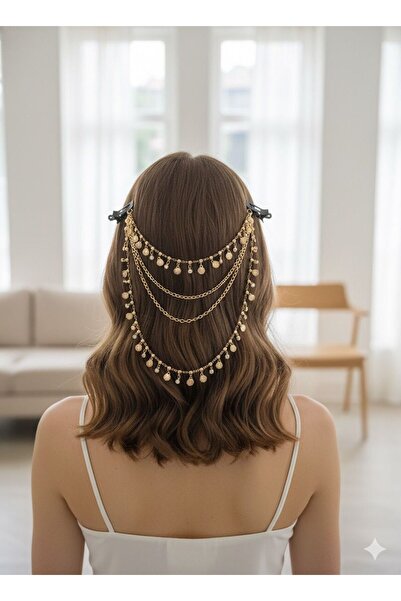 euro click Αξεσουάρ μαλλιών με αλυσίδα σε χρυσό χρώμα