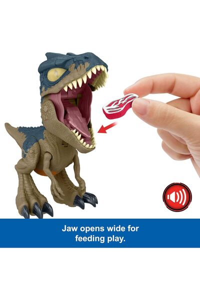 mattel Jurassic World Chaos Theory Figure – Allosaurus Mega Roar with Sounds, Extendable Jaw with Functions