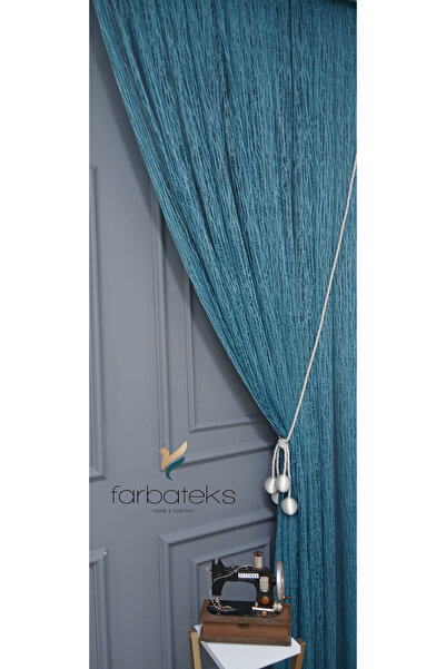 farbateks Mint Broken Glass Embroidered Right and Left Topcuklu K Double-Breasted 3 Layer Pleated Tulle