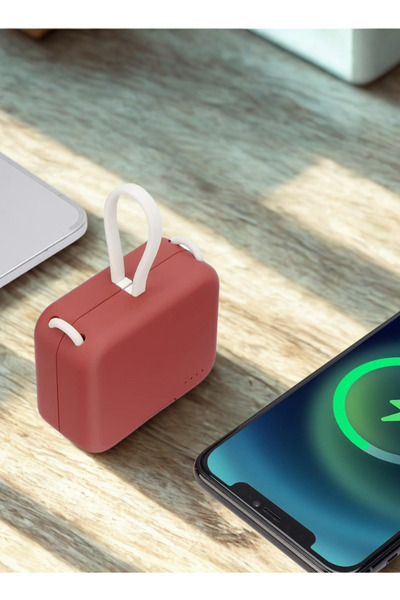 Generic Mini Handbag Back Clip Power Bank 4000mAh – Dual Wire Portable Charger with Phone Stander