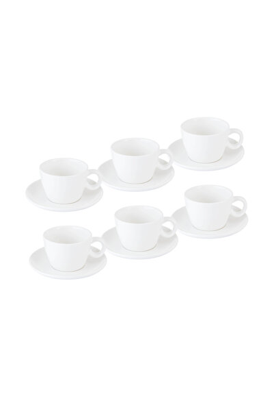 Dania ✨ Plain white porcelain coffee cup set – 12 pieces for 6 people | 125ml capacity ✨