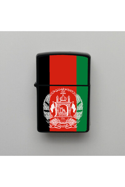 diğerr1 Afganistan Afghanistan Klasik Ülke Bayraklı - Benzinli Siyah Çakmak