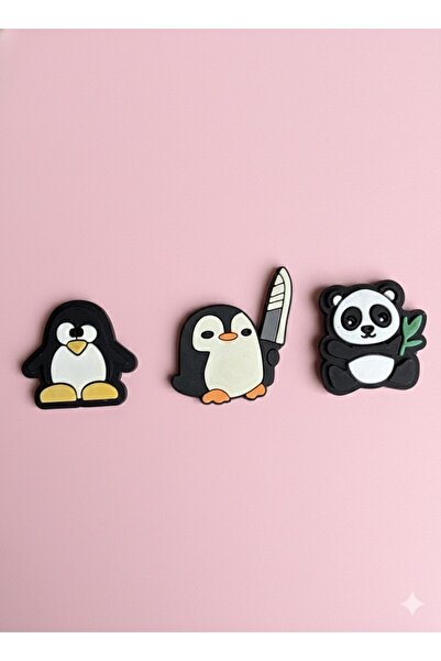 Crocs Jibbitz terlik süsü 3ad ( penguen , panda )