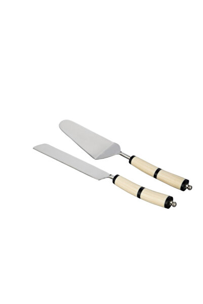 esdekor Thorne Silver White 2-Piece Cake Set