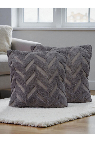 Bumedo Nordic Style Plush Soft Textured Decorative Throw Pillow Cover Set of 2 – 43X43 cm