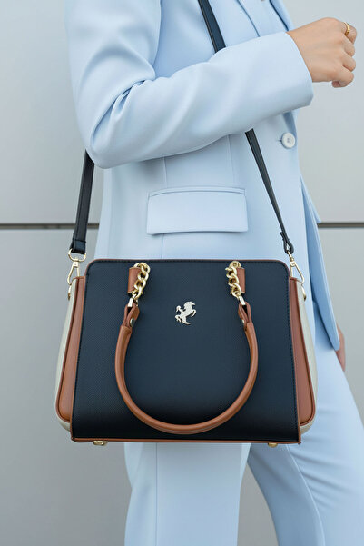 POLO CLUB Women's Polo 4 Compartment Chain Detailed Long Crossbody Strap & Handbag 4040 (23X19 cm)