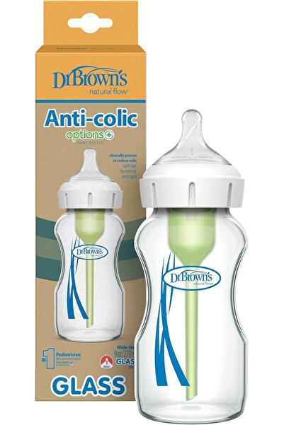 dr browns Dr. Brown's Options+ Wide-Neck Glass Baby Bottle, 9 oz/270 ml, 1-Pack