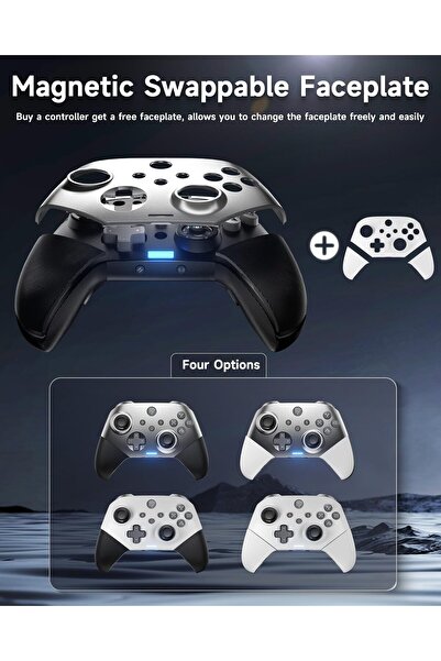 EasySMX X10 Wireless Bluetooth Controller with Swappable Faceplate, Hall Effect Joysticks & Triggers