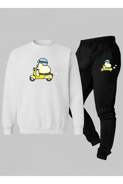 LORVEX Set pentru copii (Swea tricou - Trening) Guler tip crewneck cu imprime...