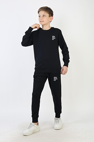 NEW YEAR FİT İki İplik Ba Printed Boys' Set