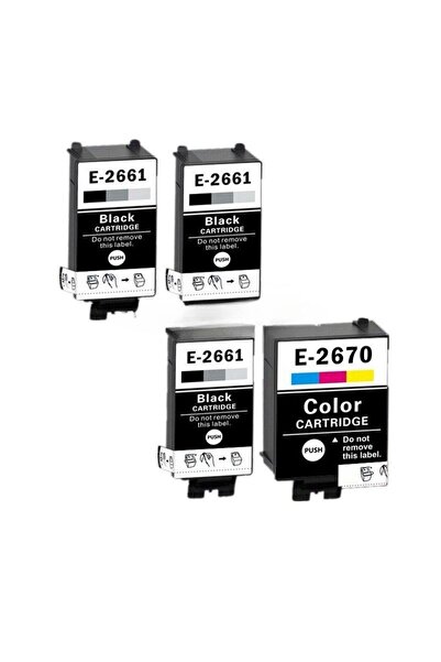 Propart Set of 4 Inkjet Cartridges T266 Black T267 Color 1000 Pages Multicolor Compatible Epson WF-100W, 110W