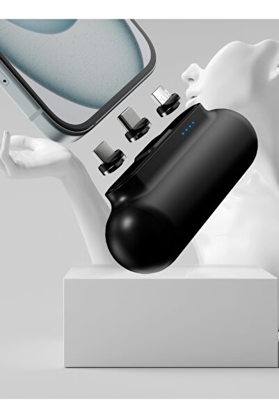 Generic Magnetic Mini Power Bank 2600mAh – Portable Finger-Size Emergency Charger with LED Indicator