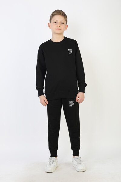 NEW YEAR FİT İki İplik Ba Printed Boys' Set