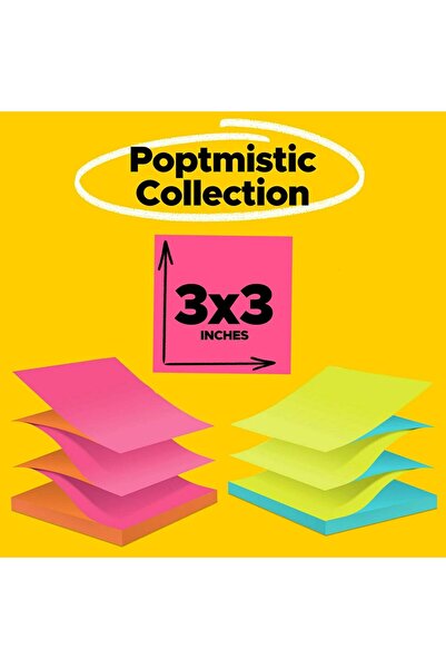 Post-it Pop-up Notes, 3×3 in, 12 Pads, Vibrant Colors, Recyclable (R330-12AN)