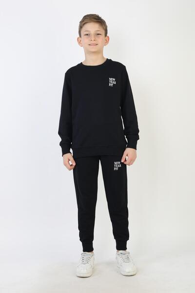 NEW YEAR FİT İki İplik Ba Printed Boys' Set