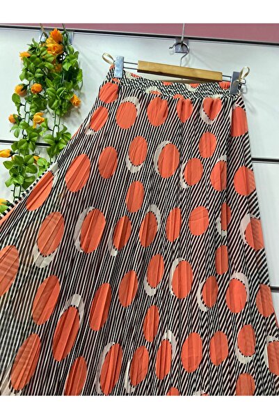 edu collection Fusta clopot din șifon cu model, cu căptușeală