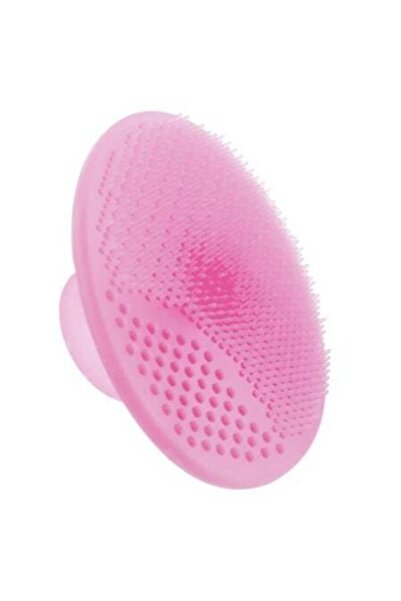 TrioStore Mini silicone disk-type facial brush for face and skin cleansing, facial massage, Pink