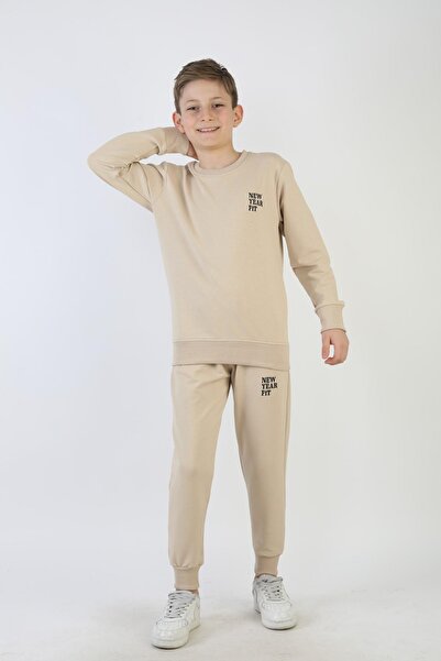 NEW YEAR FİT İki İplik Ba Printed Boys' Set