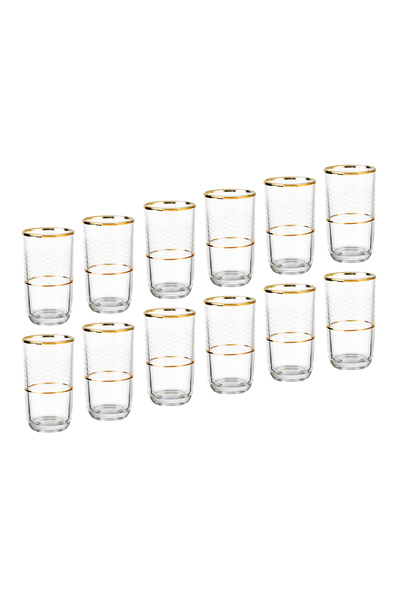 Dania ✨ 76-Piece Luxury Hospitality Set – Gold Mesh Glassware | Tea, Coffee, Juices & Water for 12 People ✨