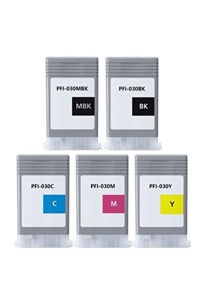 Propart Set de 5 Cartuse Cerneala PFI 030 Negru, Negru Mat, Albastru, Rosu, G...