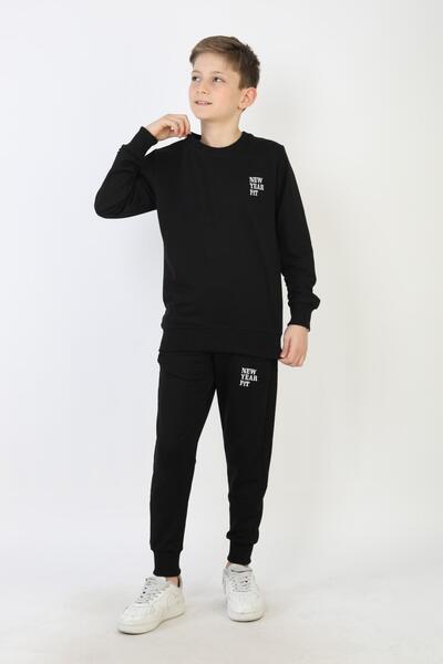 NEW YEAR FİT İki İplik Ba Printed Boys' Set