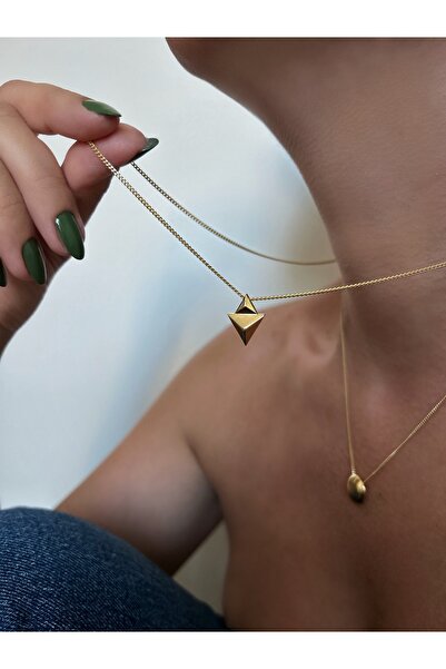 Upside Down Altın Kaplama Gümüş Kolye