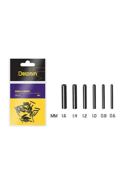 DELPHİN Fish-On-X Μονές πρεσαριστές θηλιές - 40 τεμάχια, διάμετρος 0,6 mm