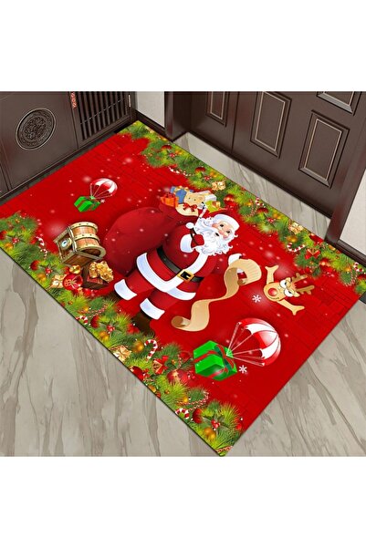 OEM Red Christmas Rug, festive design, anti-slip material, decoration set
