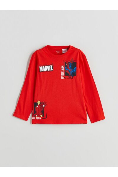 LC Waikiki Lcw Kids Crew Neck Spider-Man Printed Long Sleeve Boys' T-Shirt