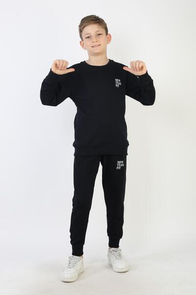 NEW YEAR FİT İki İplik Ba Printed Boys' Set