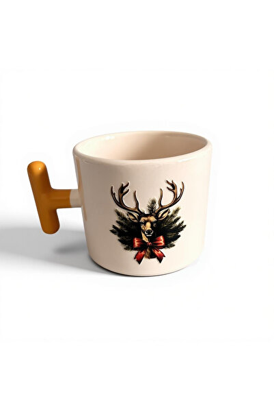 Bohem kutusu كوب بمقبض بتصميم السنة الجديدة مطبوع - 180 مل