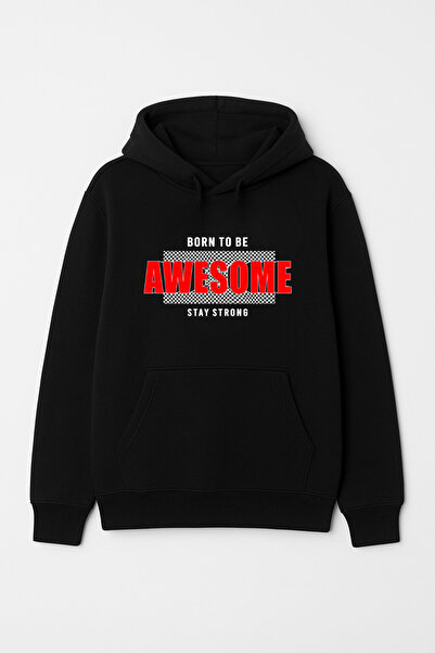 CALKARCOLLECTION سترة (هودي) Born To Be Awesome Stay Strong للجنسين بغطاء رأس
