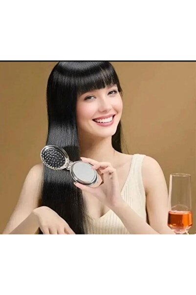 gigigiyim Fiyonk Detaylı Katlanabilir Yuvarlak Ayna ve Tarak