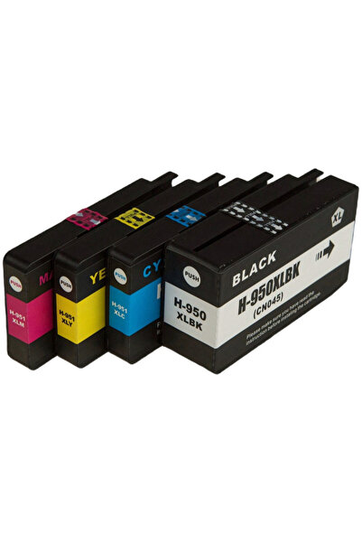 Propart Set of 4 Inkjet Cartridges 950XL 951XL Black.Cyan.Red,Yellow, 1000 Pa...