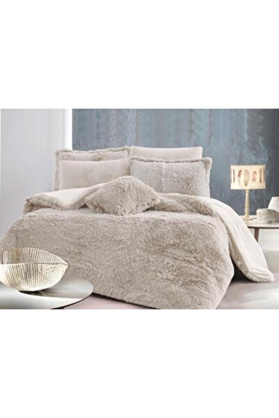 Alhabib bedding مفرش شتوي مزدوج فرو بيج يناسب سرير مقاس 200x200 سم 7 قطع