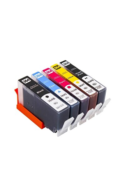 Propart Set of 5 Ink Cartridges H364XLBK, Black 30 ml, Photo Black, Blue, Red, Yellow 18 ml Compatible