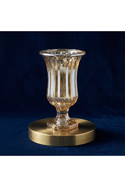 ASSA BAZAAR مزهرية زجاجية ذهبية فاخرة للديكور، إكسسوار عصري لطاولة وغرفة المع...